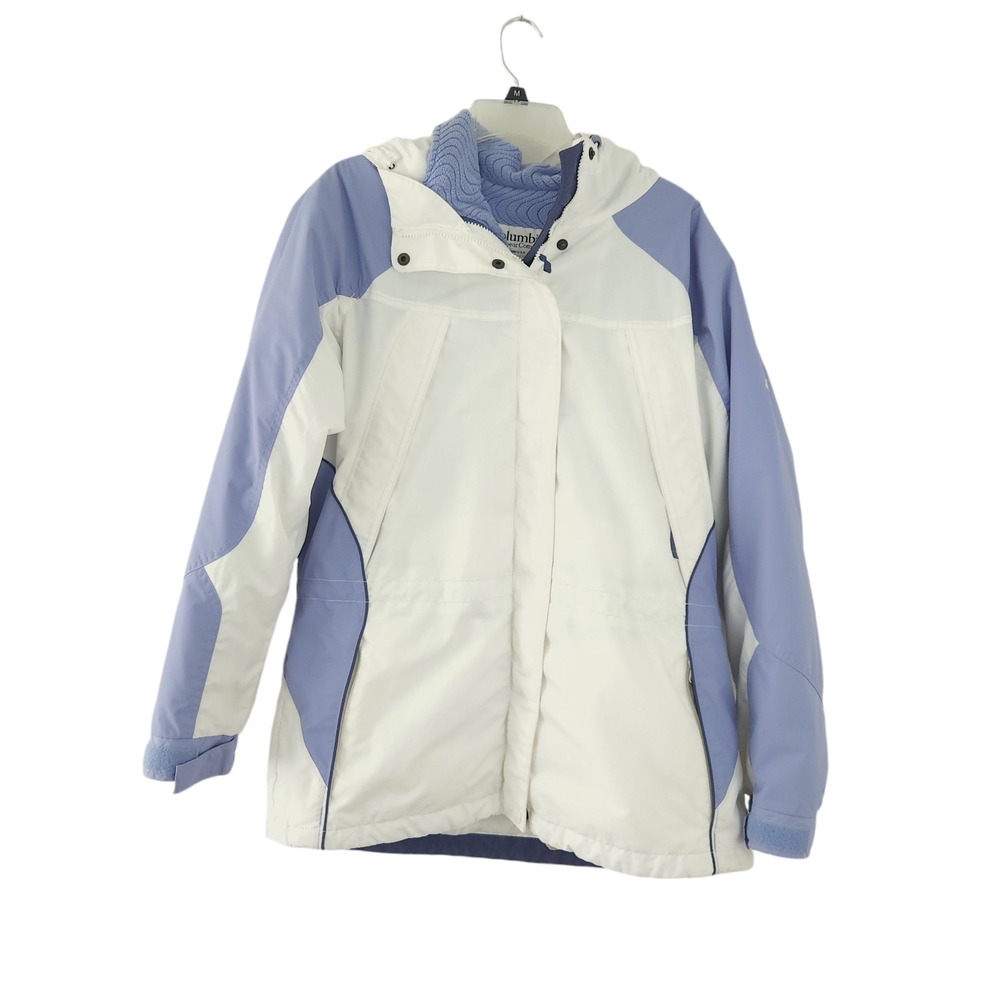 Columbia Parka Womens Size Lage White, Blue/Purple Warm Winter Coat Jacket